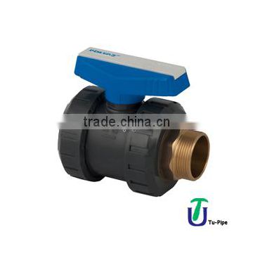 U-PVC True Union Ball Valves Brass One Side Female One Side Male Threaded