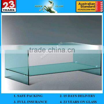 3-19mm CE & ISO9001 Bent Tempered Glass Coffee Table