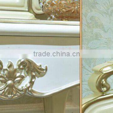 Palace Princess Desser and Stool, Wood Carved Dressing Table and Chair, European Bedroom Furniture Dresser Set (BF01-ML032) photo-4