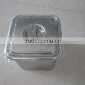 Square shape stainless steel container with lid