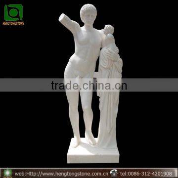 Famous Life Size White Marble Nude Man Statue