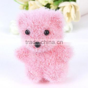 Creative potted decor handmade simulation bear flocked animals toy