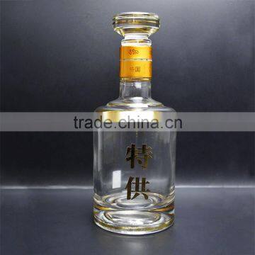 Wholesale hot sales clear whiskey glass bottle