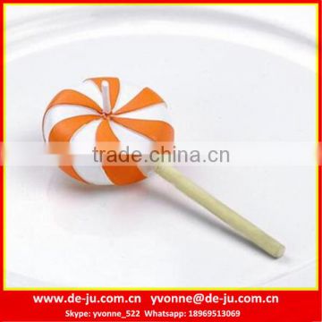 Double Colors Lollipop Desk Candy Shaped Flat Candle