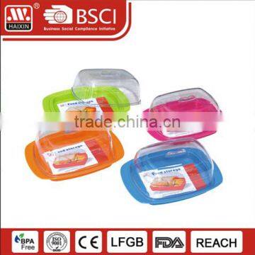 BPA free plastic bread server butter dish with transparent lid