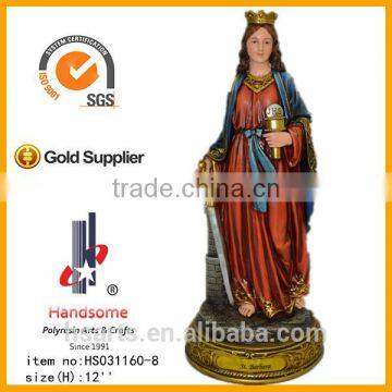 12"Resin religious items christian gift st. barbara figurine