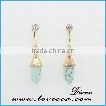 Vintage Earring Stud Irregular Turquoise Earrings for Woman Fashion photo-3