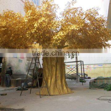 Fake Large Silk Golden Ficus/Banyan Tree