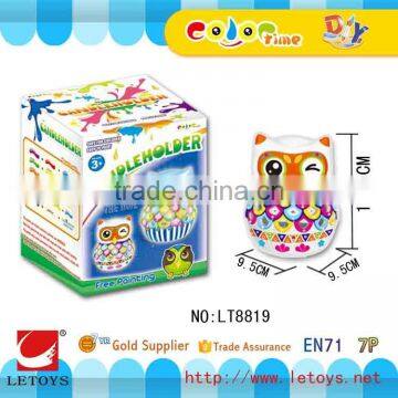 factory new design DIY free coloring ceramic owl candle holder