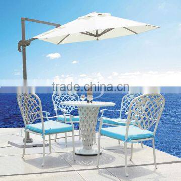 durable outdoor furniture garden set wholesale white cast aluminium bistro dining table and chairs