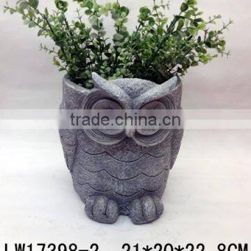 Popular Modern Craft Polyresin Owls Flowerpot Finely Artistic Design Unique Fancy Garden Decoration photo-3