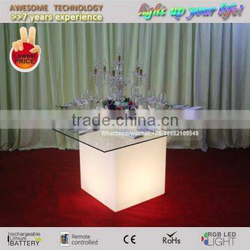 Square Led Lighted Plastic Restaurant Table / Banquet Hall Tables photo-2