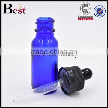 0.5oz Blue Boston Round Bottle Boston Round Glass Bottle With Child Proof Dropper Cap photo-2