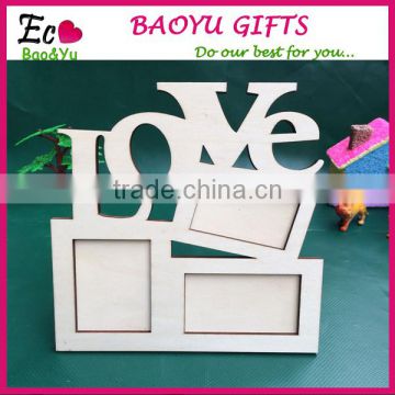 Wood Blank Love DIY Painting Picture Photo Frame Home Decoration