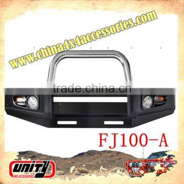 4WD accessories parts top quality Frontal bull bar bumper for FJ cruiser 100 WITH LAMP & STONE GUARD