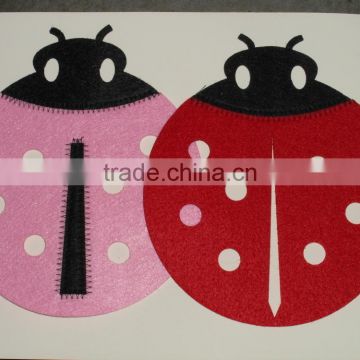 colorful ladybug non-woven coaster