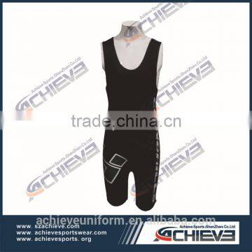 Blank Gym Mens Cheap Wrestling Stringer Singlet Wholesale photo-6