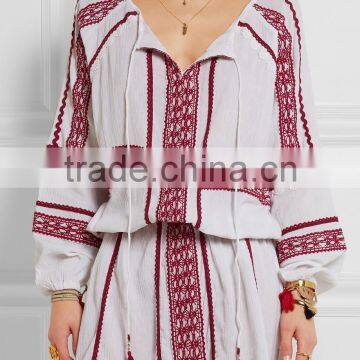 Latest Boho Embroidered Dress Hand Embroidery Design For Dress Girls Dress Names With Pictures HSD6857 photo-3