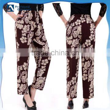 Wholesale flower printed pants women palazzo pants trousers