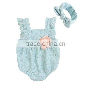 2017 Wholesale Baby Toddler Lace Romper 100%cotton Romper photo-5
