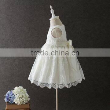 New Arrival Summer Baby Clothes White Embroidery Flower Lovely Lace Net 0-2 Years Old Party Dress Baby First Communion Dresses photo-2