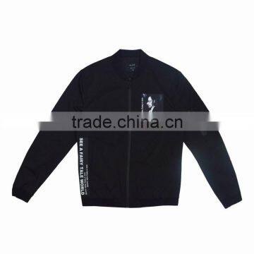 Retro Picture Design Young Men All Black Bomber Jackets photo-2