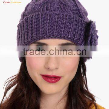 Women Knitted Cashmere Wool Winter Beanie Hat photo-5