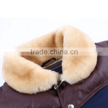 Top Sales High Quality Man Winter Fur Collar Leather Nyon Down Vest photo-3