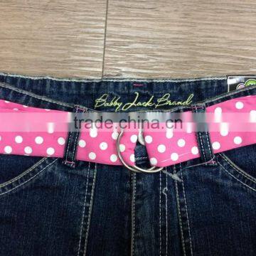 Girls Cotton Spandex Denim Capri With Belt and Rhinestone #9R5559 photo-3