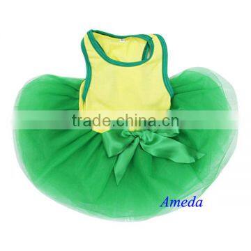 Yellow Green World Cup Football Flag Brazil Dogs Pets Clothes Party Dress XS-L