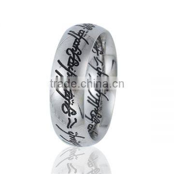 Titanium Steel Unadjustable Rings Antique Silver Message