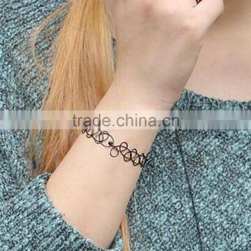 Newest Fashion Mixed Plastic Stretch Necklace Imitation Custom Temporary Tattoo Sticker