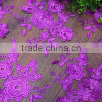 2016 Fashion Lace Fabric 1yard/ 7 Color Optional French Tulle Embroidered Flower Transparent Net For Wedd photo-4