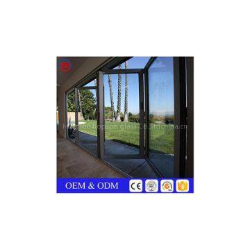 Residential Aluminum Folding Insulated Tempered Glass Walls For Patio