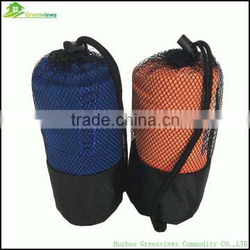 Microfibre travel towel in mesh bag microfiber sport towel outdoor travel towel