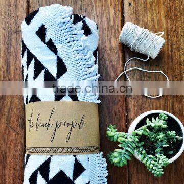 Custom Design Velour Organic Beach Print Towel Round With Tassels Luxury Style High Quality Best Price photo-2