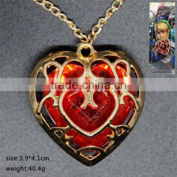 New Arrival The Legend Of Zelda Jewelry Anime Necklace Fashion Red Heart Accessorises Wholesale