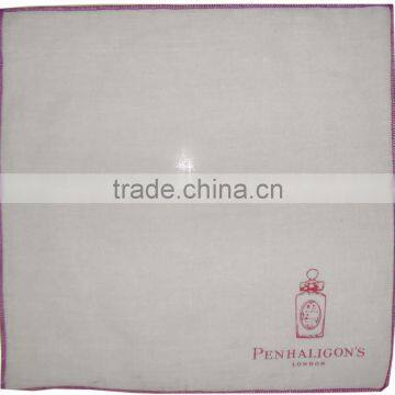 overlock 100% Cotton Logo Printed White Hanky