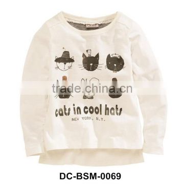 Fashion white printed western cheap kids tshirts in boys t-shirts