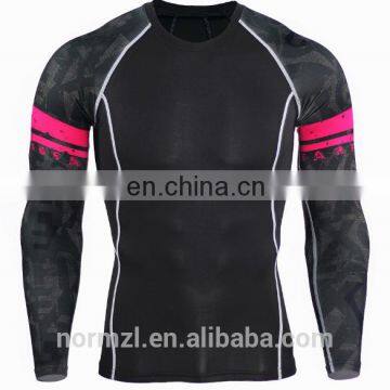 Flat lock seam long sleeve mens compression shirts wear