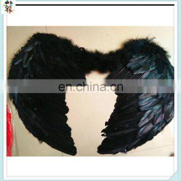 Gothic Fairy Dress Up Party Prop Black Feather Angel Wings With Halo HPC-0811