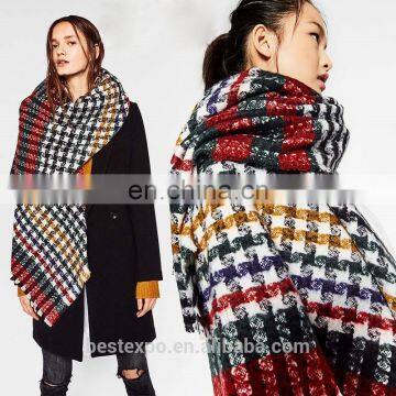 2016 new plaid shawl women fashion pashmina wholesale square scarfs