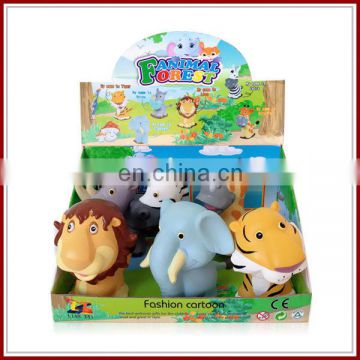 Wholesale 6 kinds mixed vinyl cartoon zoo animal toys