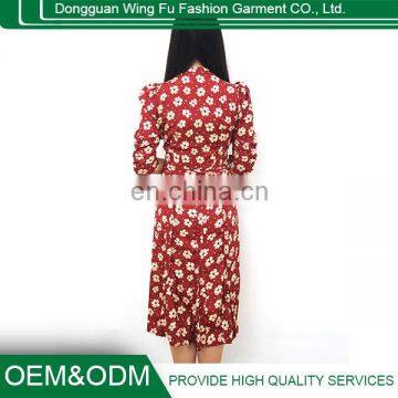 2015 Summer Western Style Women Four-leaf Clover Chiffon Dress photo-3