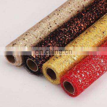 beautiful hotel table decoration mesh roll glitter mesh roll