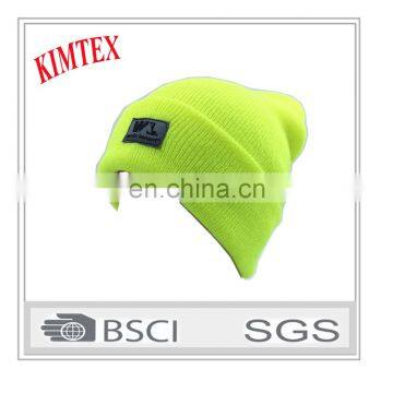 custom Yellow 3M Thermal Acrylic safety knitted winter hat