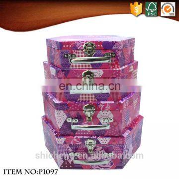 Small Hexagonal Craft Cardboard Suitcases photo-3