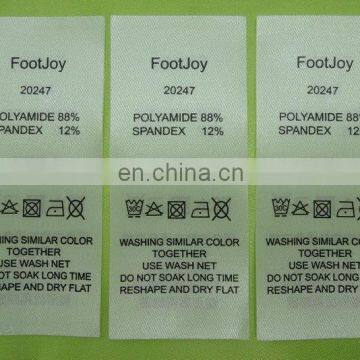 Nylon Washing Care Label