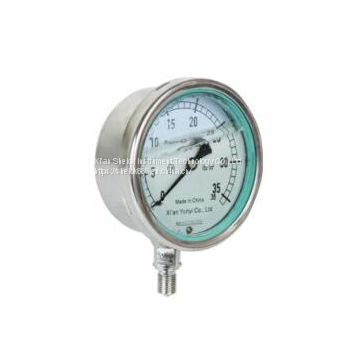 tainless steel liquid glycerine or silicone oil filled vacuum manometer pressure gauge