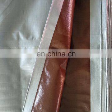 Brown silver double color waterproof PE Tarpaulin any size for cover